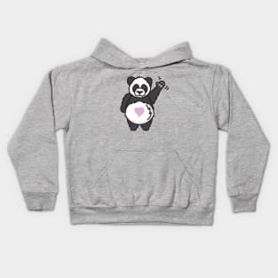 Hello Giant Panda Heart Kids Hoodie